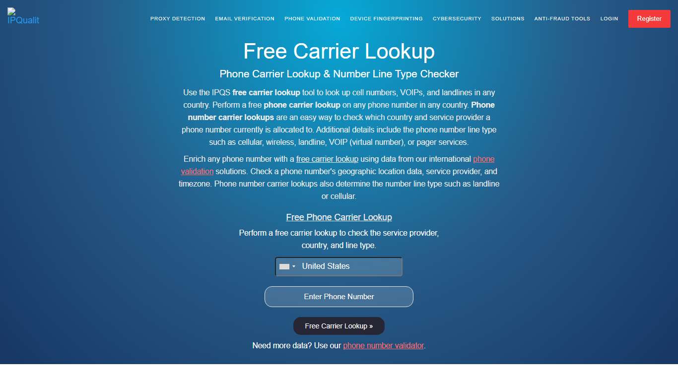 Free Carrier Lookup Phone Carrier and Line Type Checker